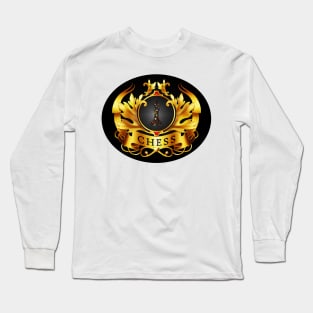 Chess Shield with Colorful King Long Sleeve T-Shirt